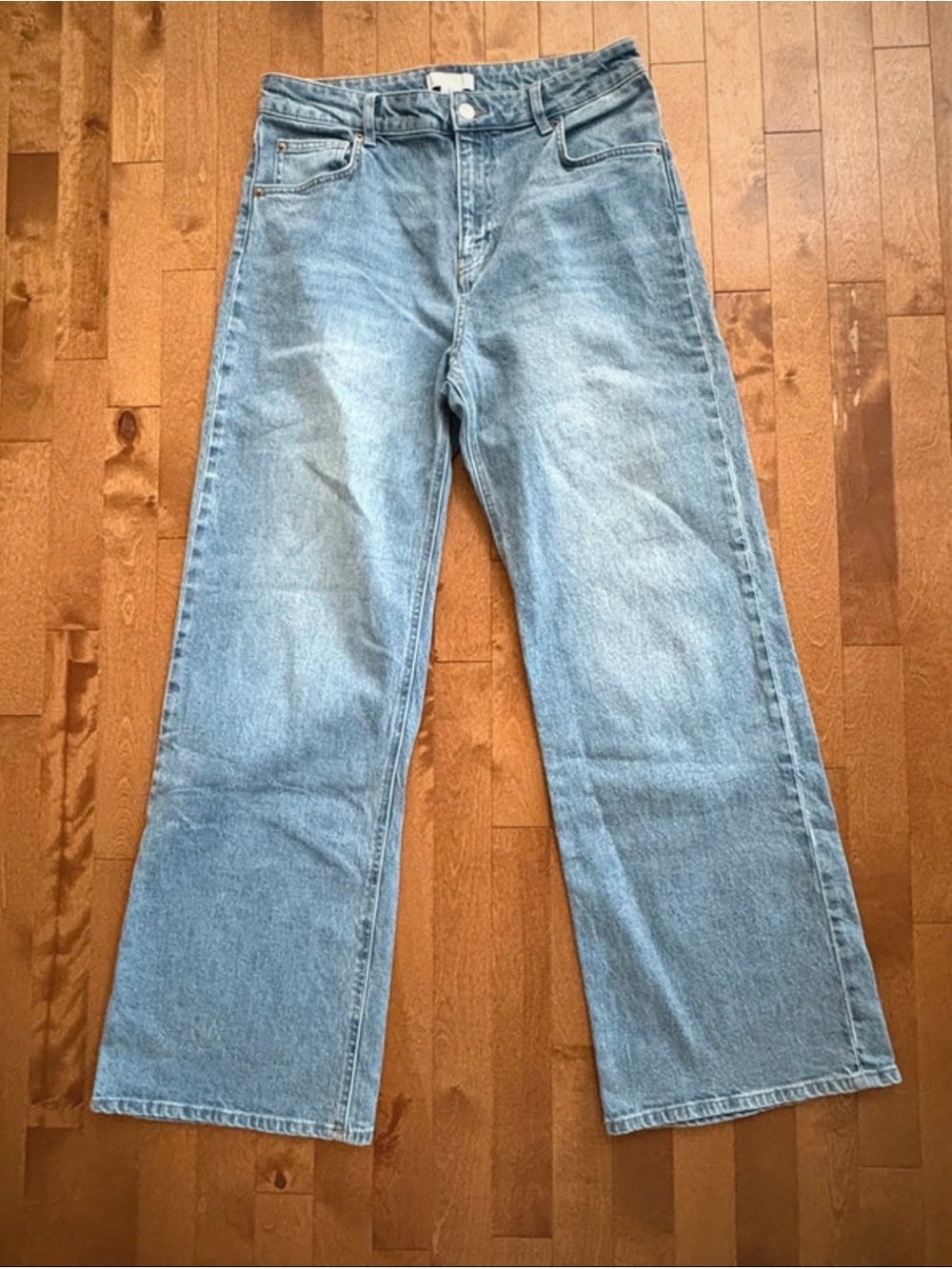 H&M Women's Wide-Leg Jeans Light Wash Denim Size US 10
